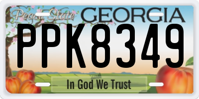 GA license plate PPK8349