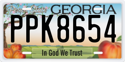 GA license plate PPK8654