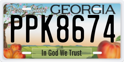GA license plate PPK8674