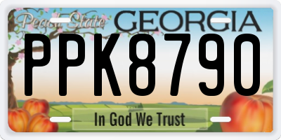 GA license plate PPK8790