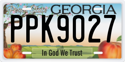 GA license plate PPK9027