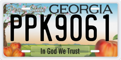GA license plate PPK9061
