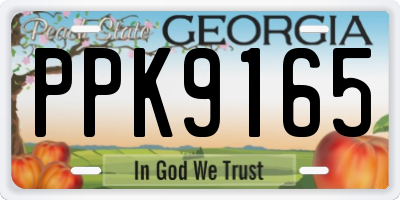 GA license plate PPK9165