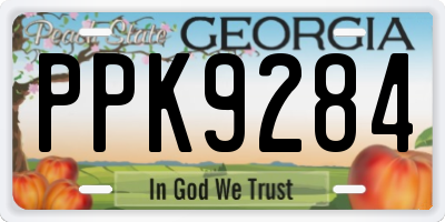 GA license plate PPK9284