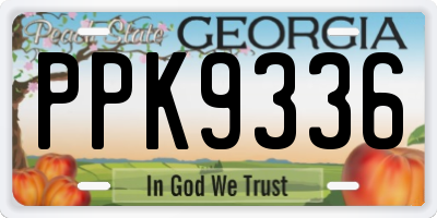 GA license plate PPK9336