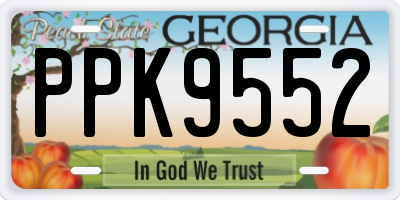 GA license plate PPK9552