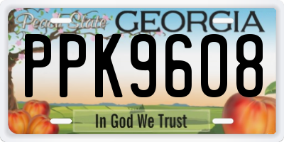 GA license plate PPK9608