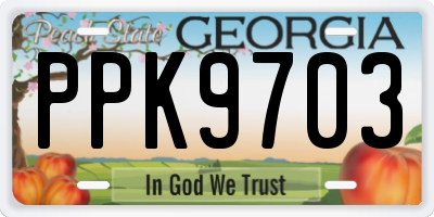 GA license plate PPK9703