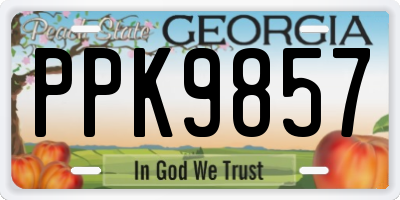 GA license plate PPK9857