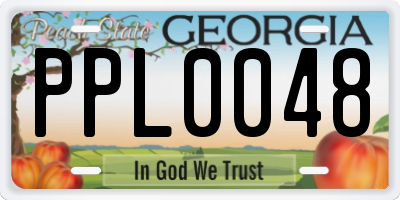 GA license plate PPL0048