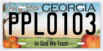 GA license plate PPL0103