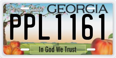 GA license plate PPL1161
