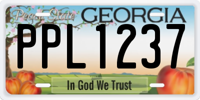GA license plate PPL1237