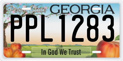 GA license plate PPL1283