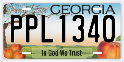 GA license plate PPL1340