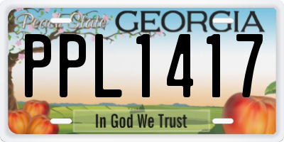 GA license plate PPL1417