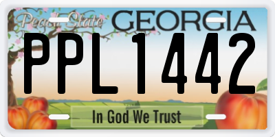 GA license plate PPL1442