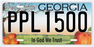GA license plate PPL1500