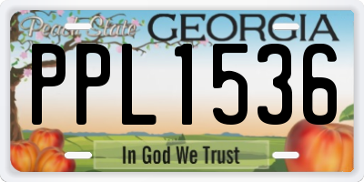 GA license plate PPL1536