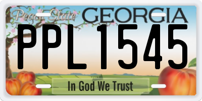 GA license plate PPL1545