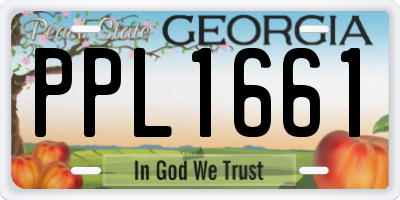 GA license plate PPL1661