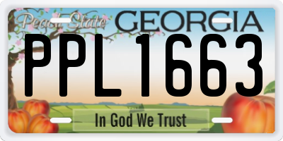 GA license plate PPL1663