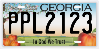 GA license plate PPL2123