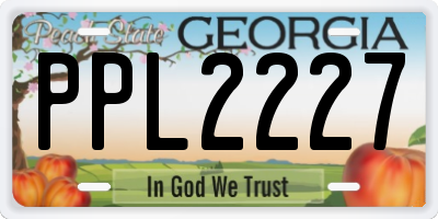 GA license plate PPL2227
