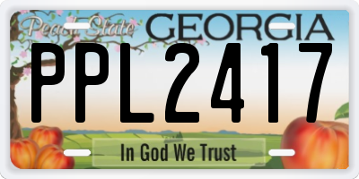 GA license plate PPL2417