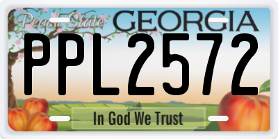GA license plate PPL2572