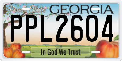 GA license plate PPL2604