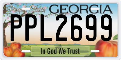 GA license plate PPL2699