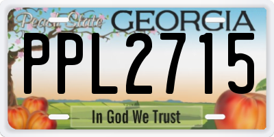GA license plate PPL2715