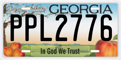 GA license plate PPL2776