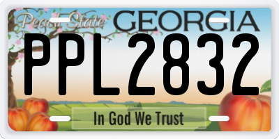 GA license plate PPL2832