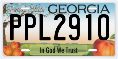 GA license plate PPL2910