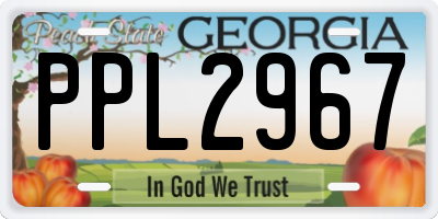 GA license plate PPL2967