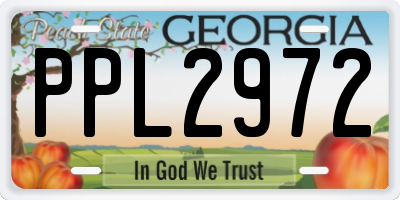 GA license plate PPL2972