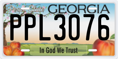 GA license plate PPL3076