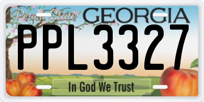 GA license plate PPL3327