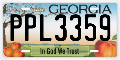 GA license plate PPL3359