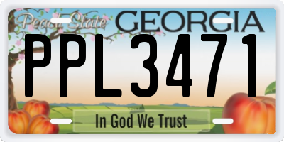 GA license plate PPL3471