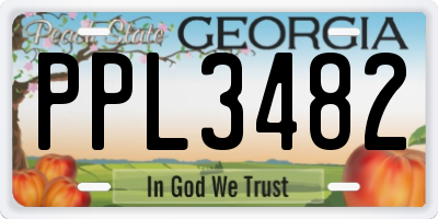 GA license plate PPL3482