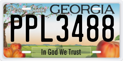 GA license plate PPL3488