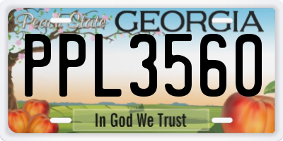 GA license plate PPL3560