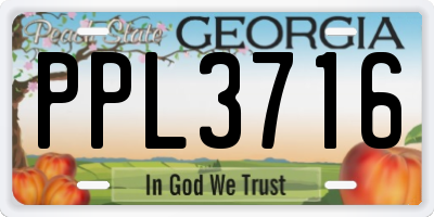 GA license plate PPL3716