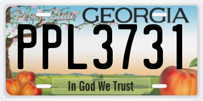 GA license plate PPL3731