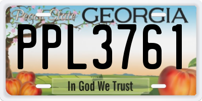 GA license plate PPL3761