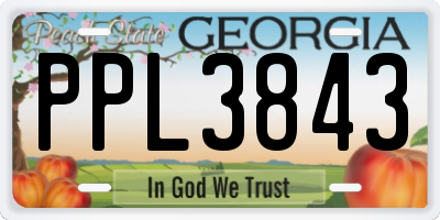 GA license plate PPL3843