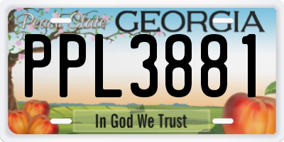 GA license plate PPL3881